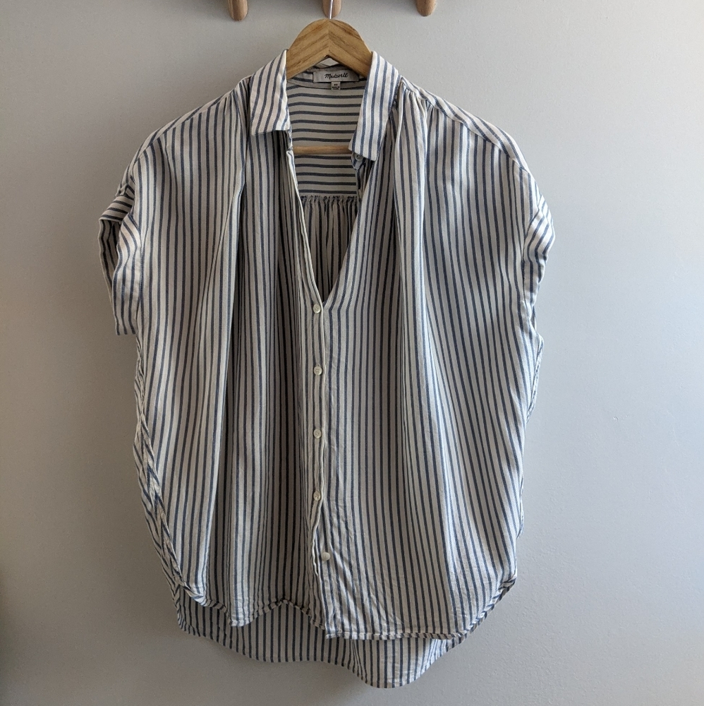Madewell Central Drapey Shirt XS in stripe